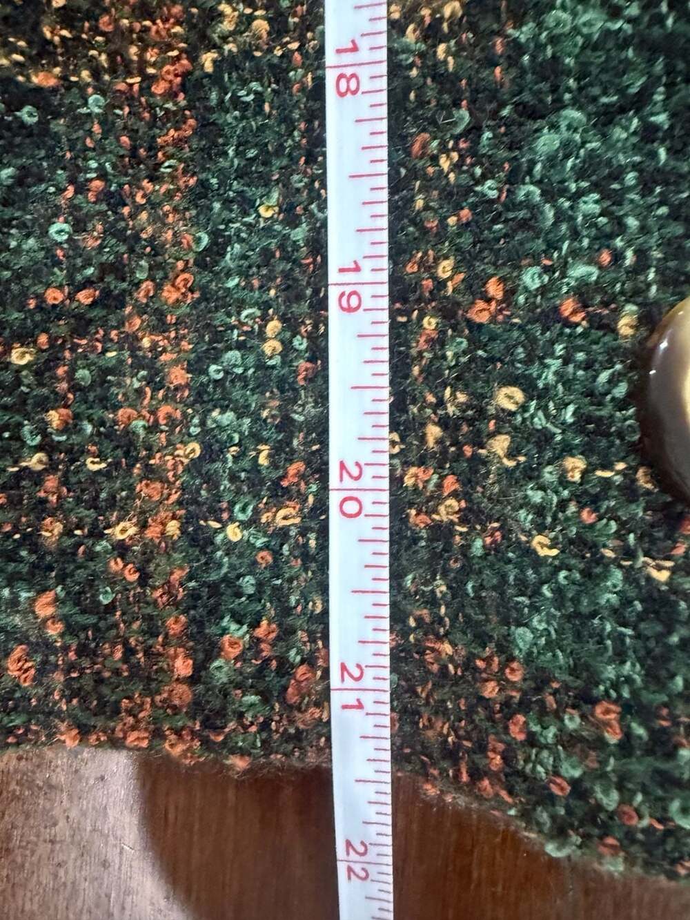 Vintage Sunshine Starshine Green Plaid Tweed Blazer Suede Collar Academia Size 1 - Picture 6 of 6